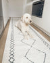 Tamira Grey and Ivory Diamond Tribal Runner Rug