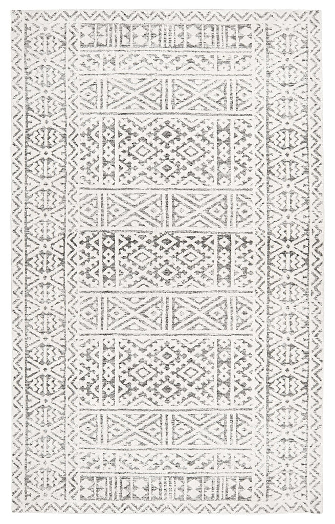 Tatiana Ivory and Grey Textured Tribal Rug