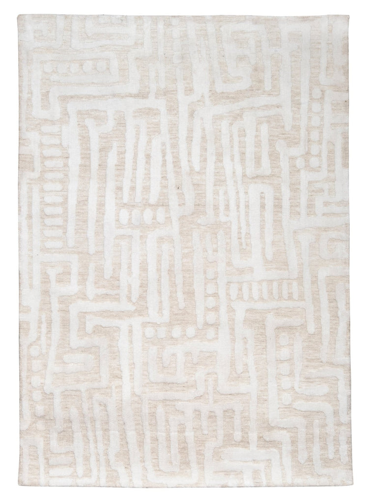 Trissa Beige and Ivory Abstract Tribal Rug