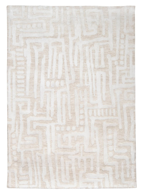 Trissa Beige and Ivory Abstract Tribal Rug