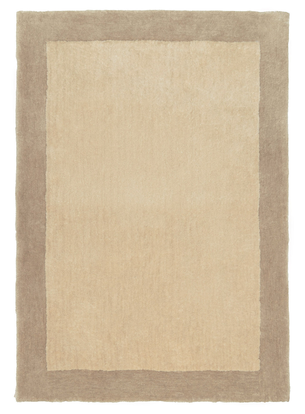 Verity Beige Bordered Shag Rug