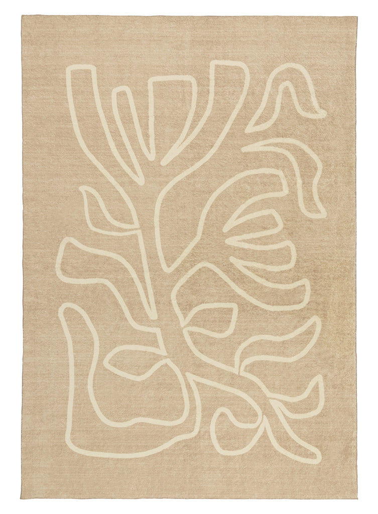 Virra Beige Hand Drawn Washable Rug