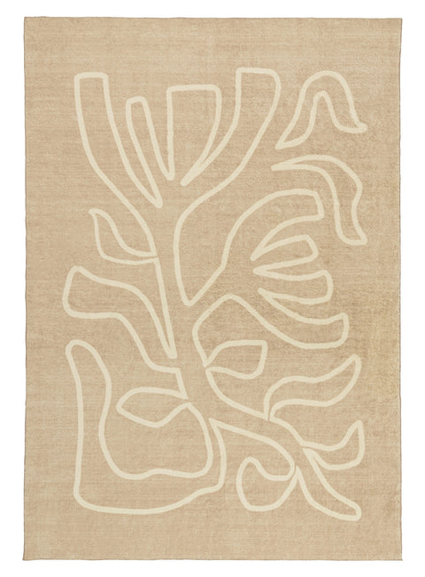 Virra Beige Hand Drawn Washable Rug