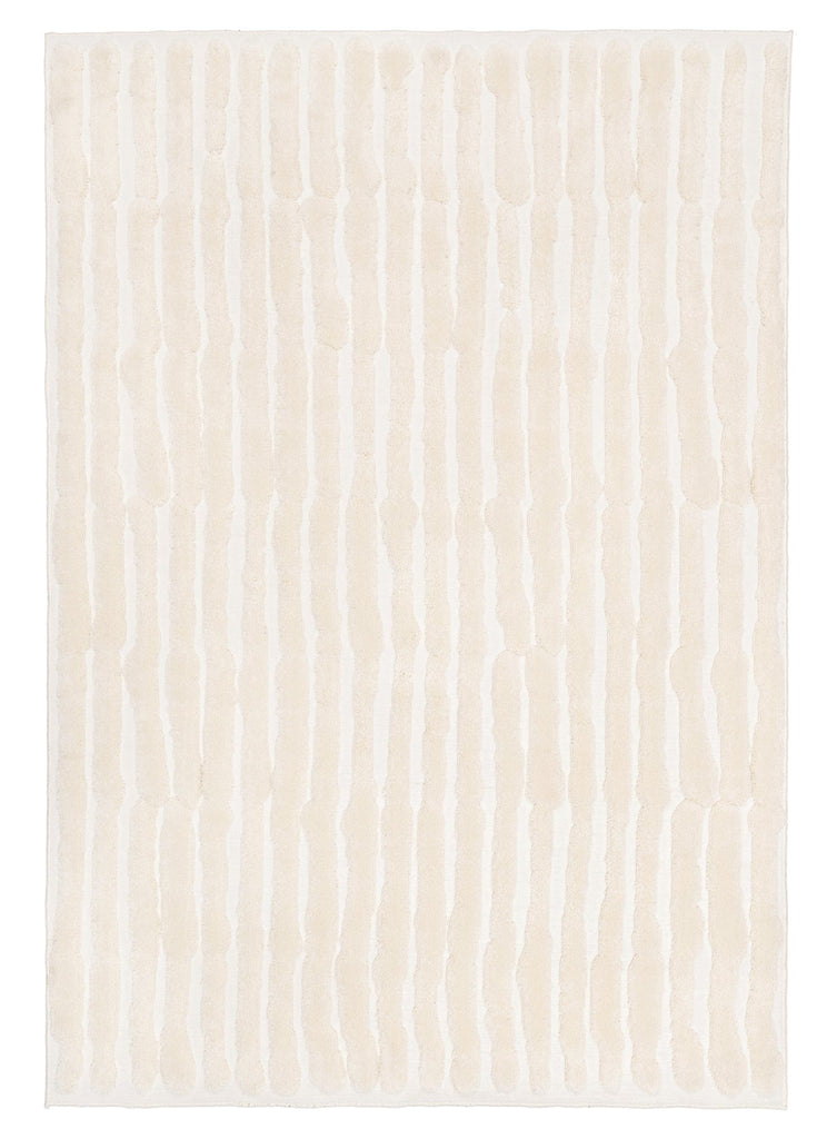 Yoanna Ivory Abstract Striped Rug