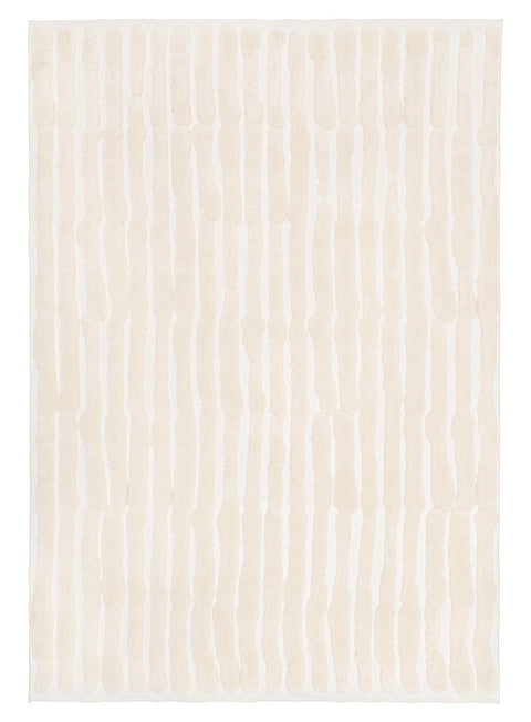 Yoanna Ivory Abstract Striped Rug