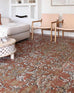 Yolanda Peach Terracotta Transitional Floral Motif Rug
