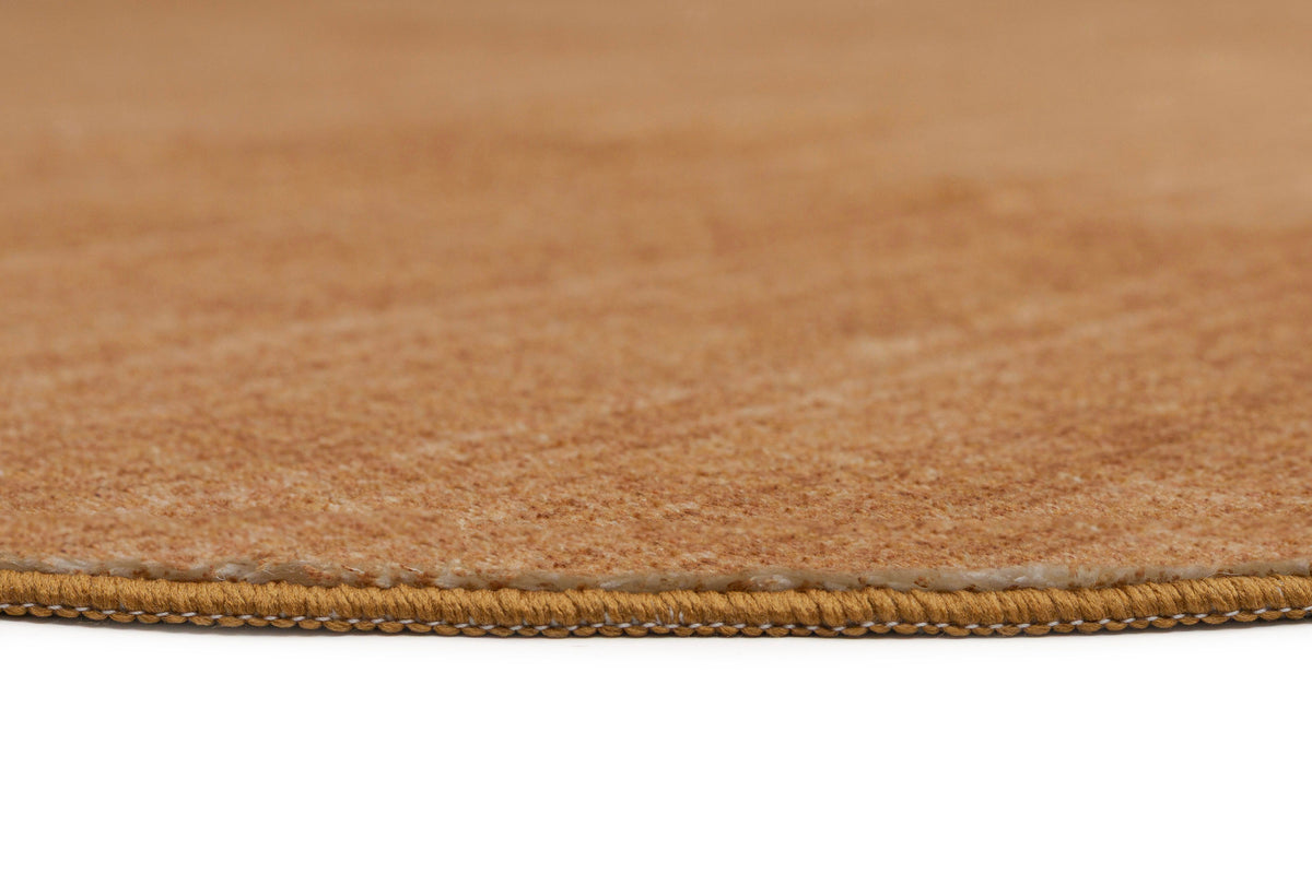 Zoey Caramel Washable Round Rug