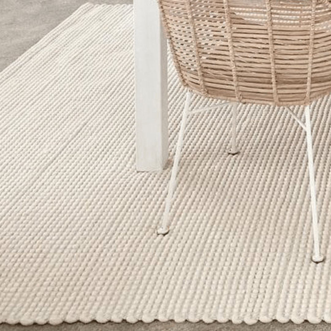 Larvic Ivory Chunky Wool Rug