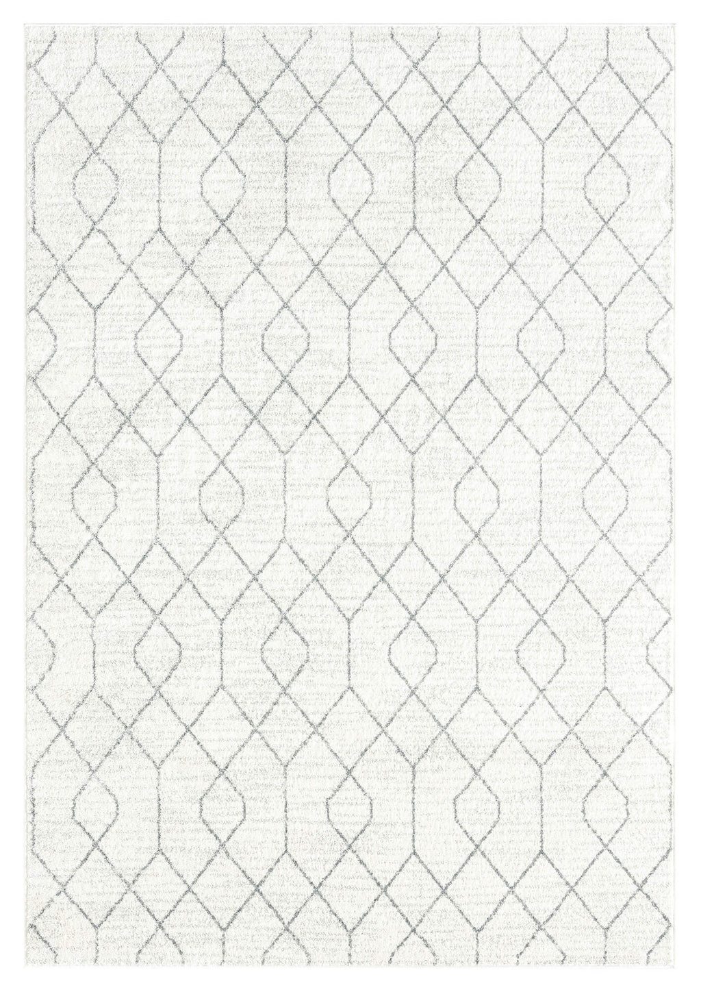 Neda Grey and Ivory Diamond Pattern Rug