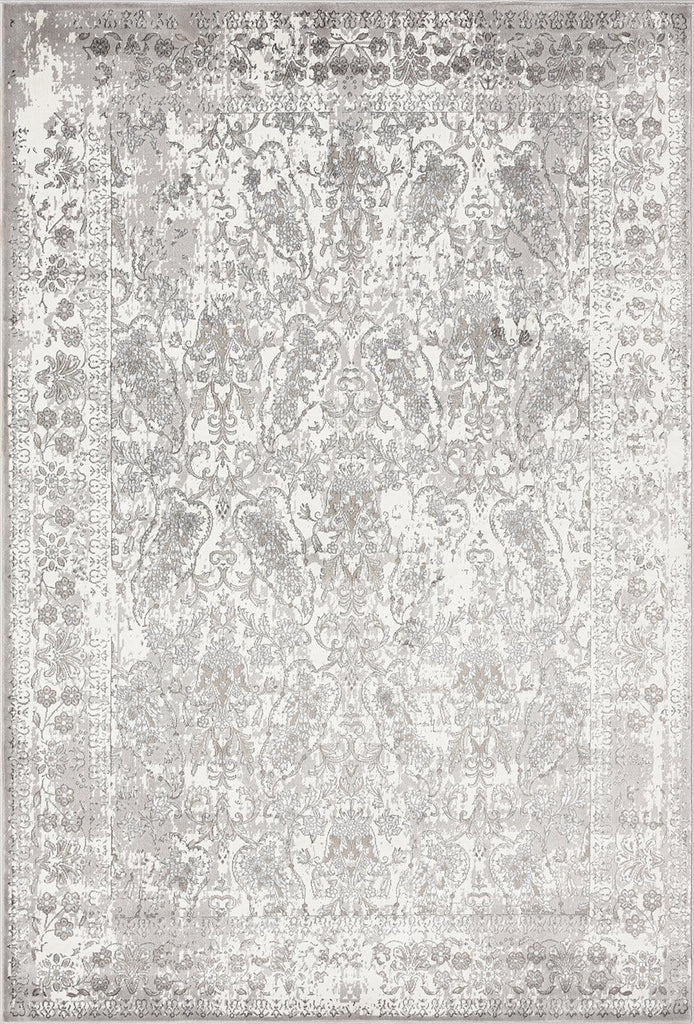 Aaerin Charcoal Grey And Ivory Traditional Distressed Rug