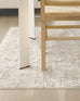 Adela Grey and Ivory Distressed Floral Rug