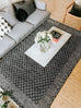 Adisa Scandi Diamond Pattern Charcoal Flatweave Rug