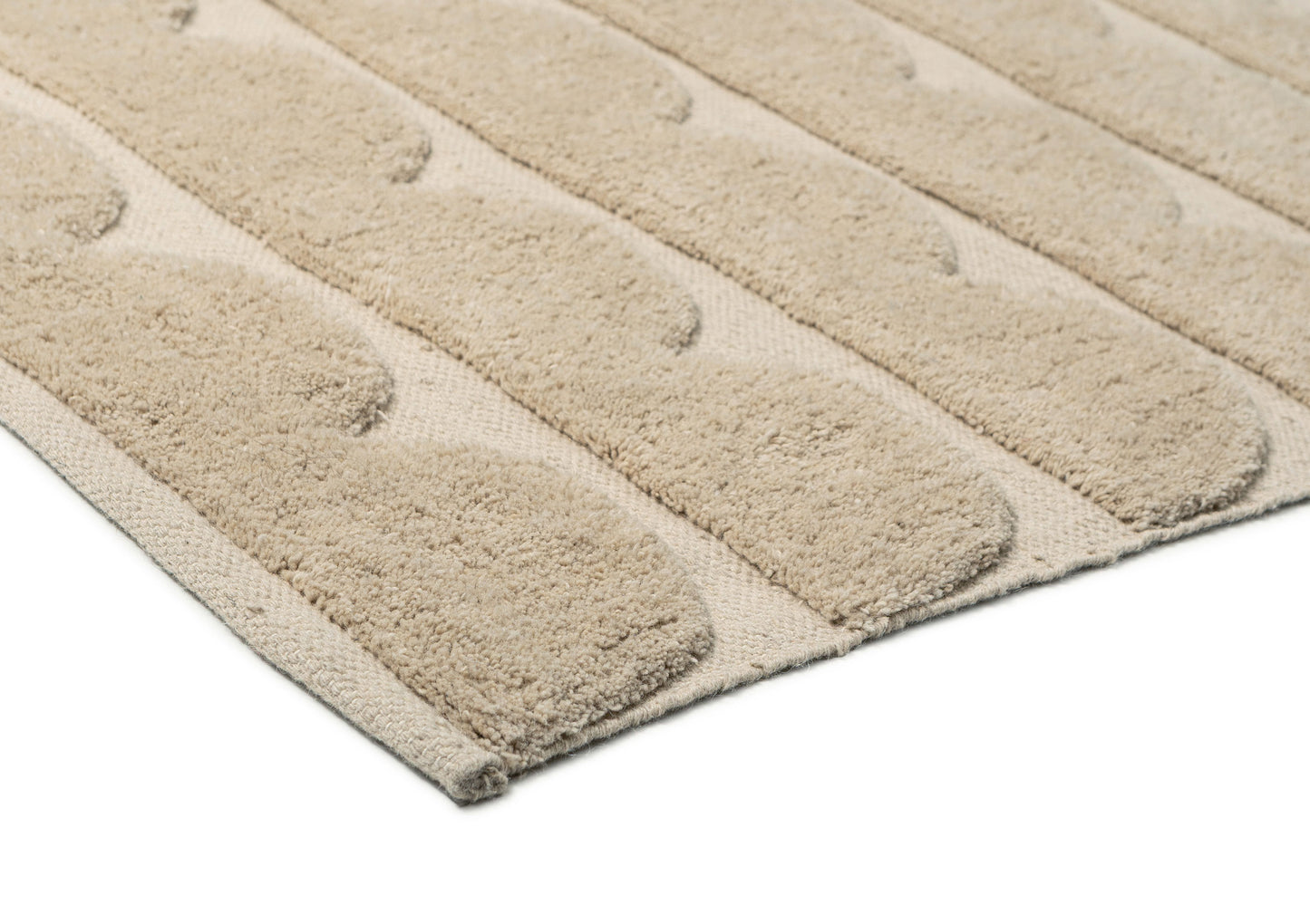 Ajuma Taupe Scallop Washable Wool Rug