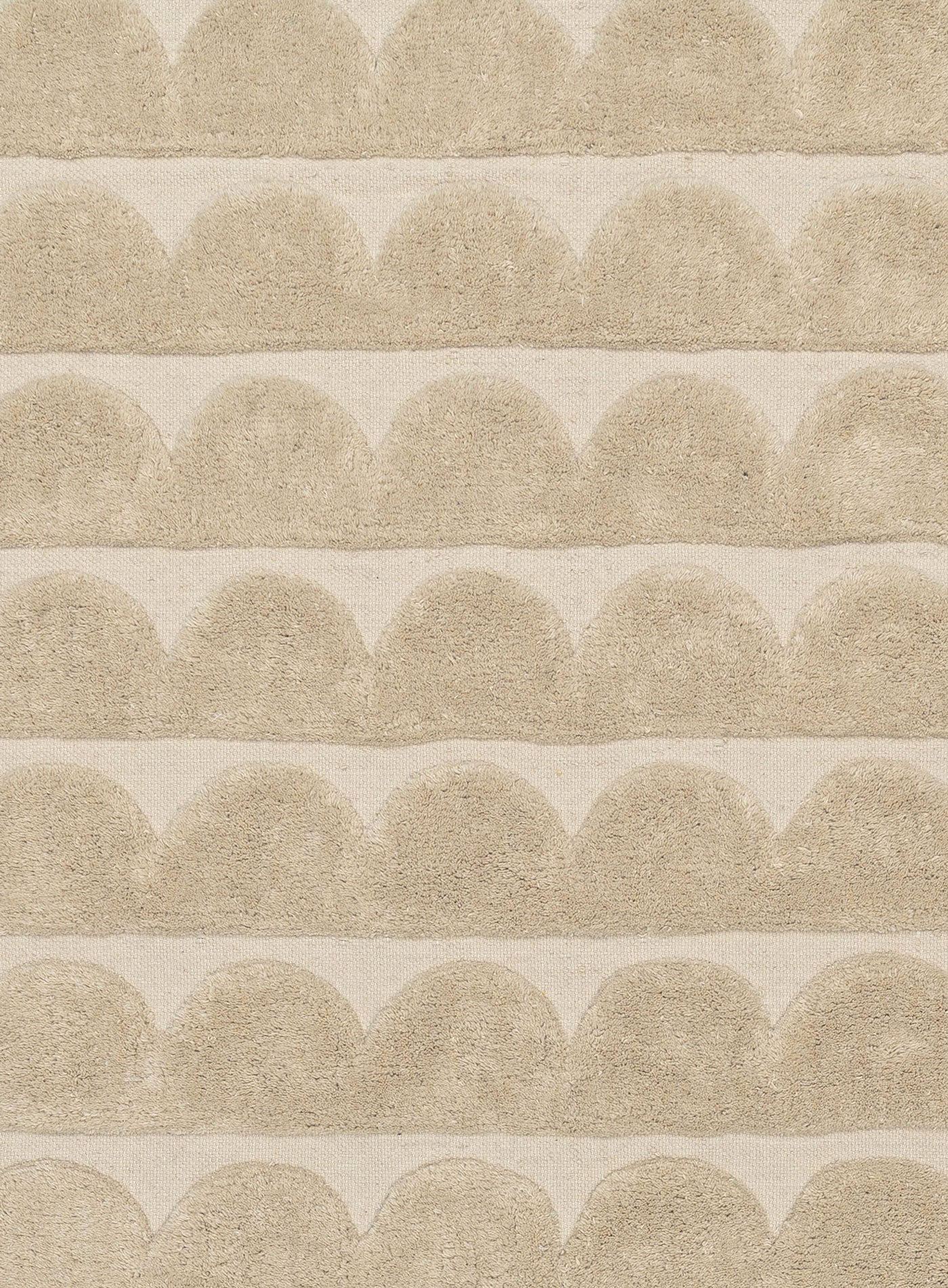 Ajuma Taupe Scallop Washable Wool Rug