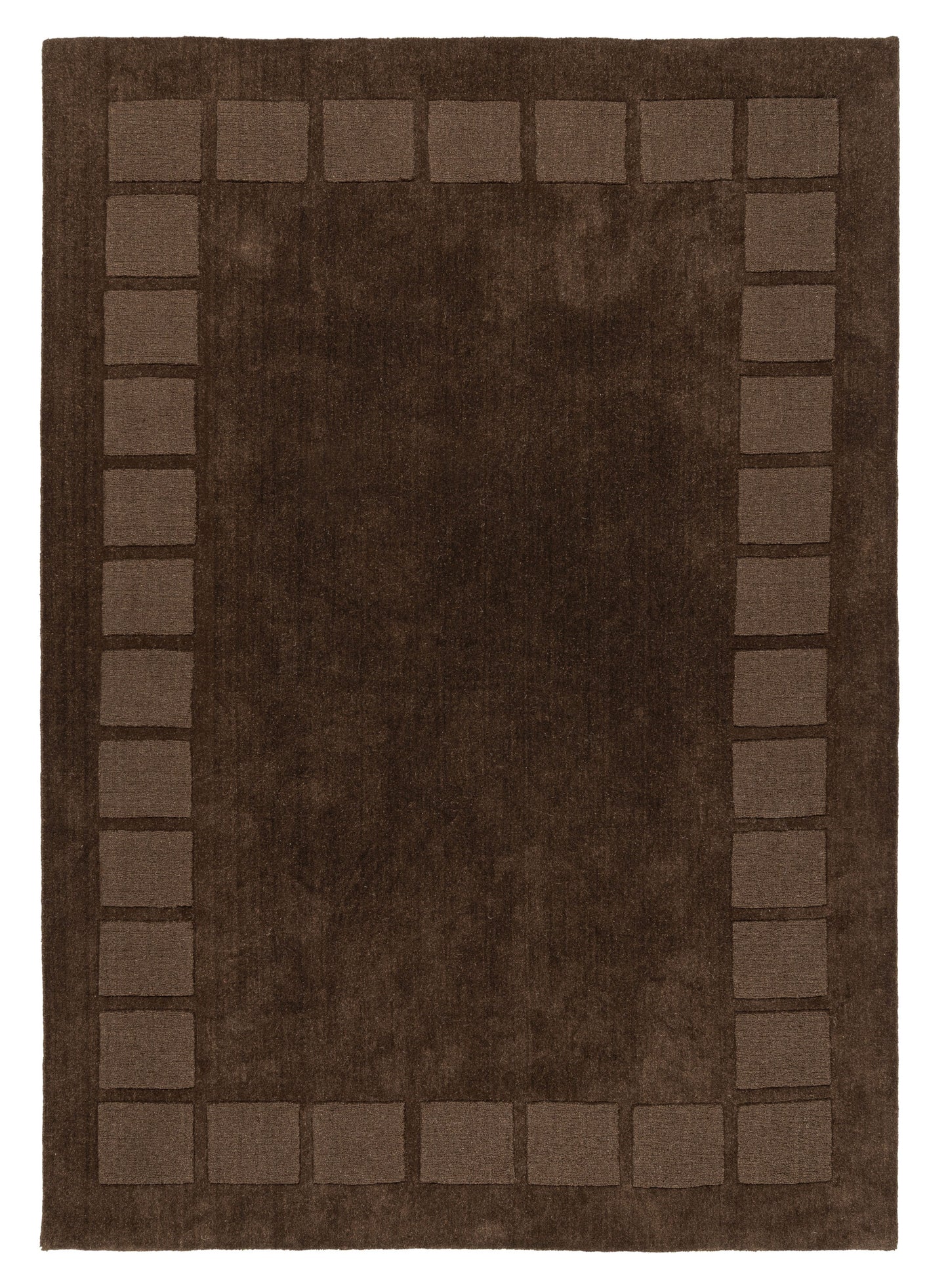 Alarca Chocolate Handloom Geometric Wool Rug