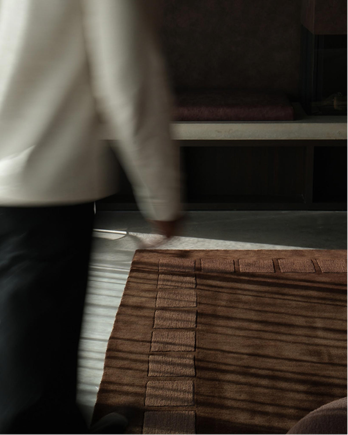 Alarca Chocolate Handloom Geometric Wool Rug
