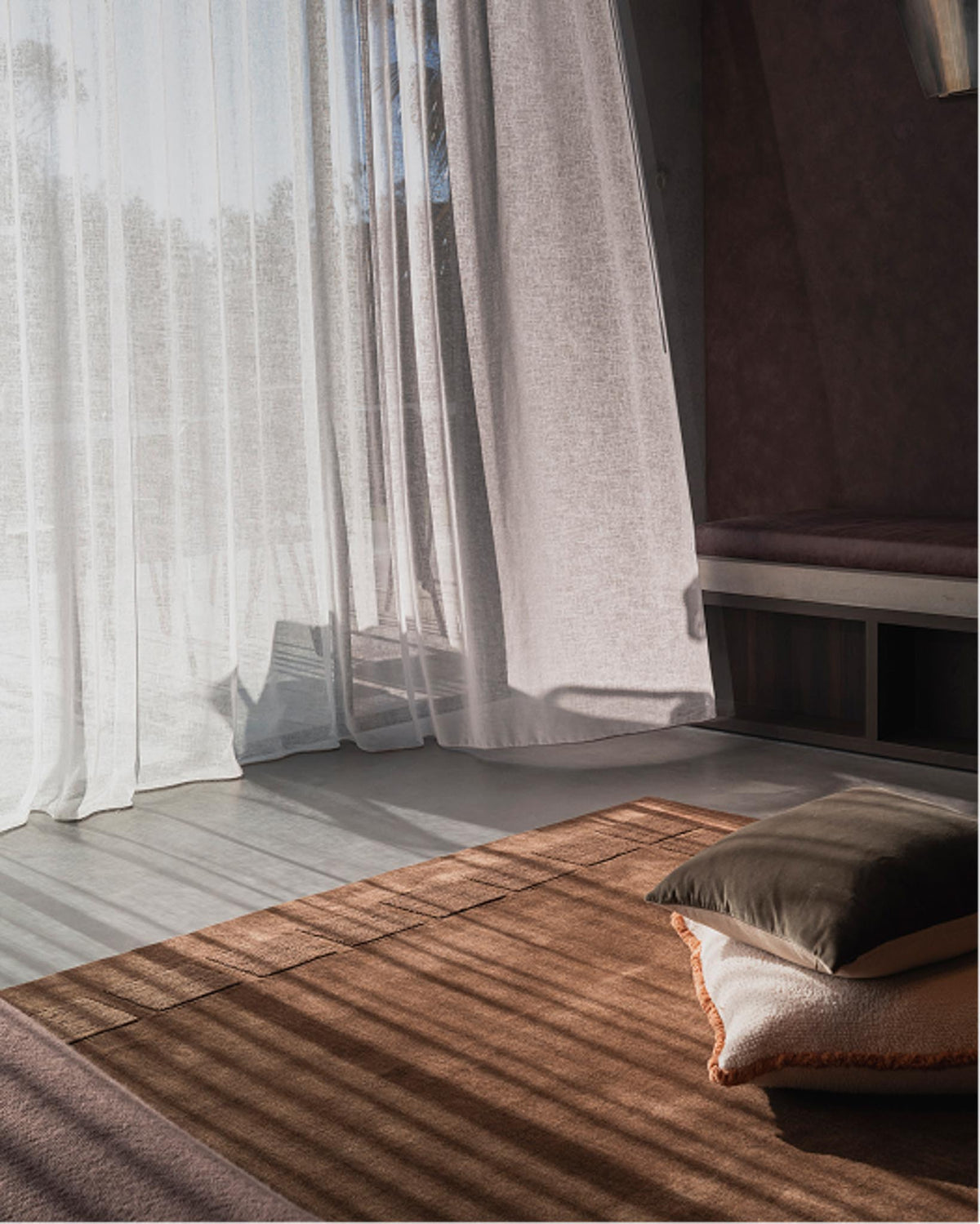 Alarca Chocolate Handloom Geometric Wool Rug