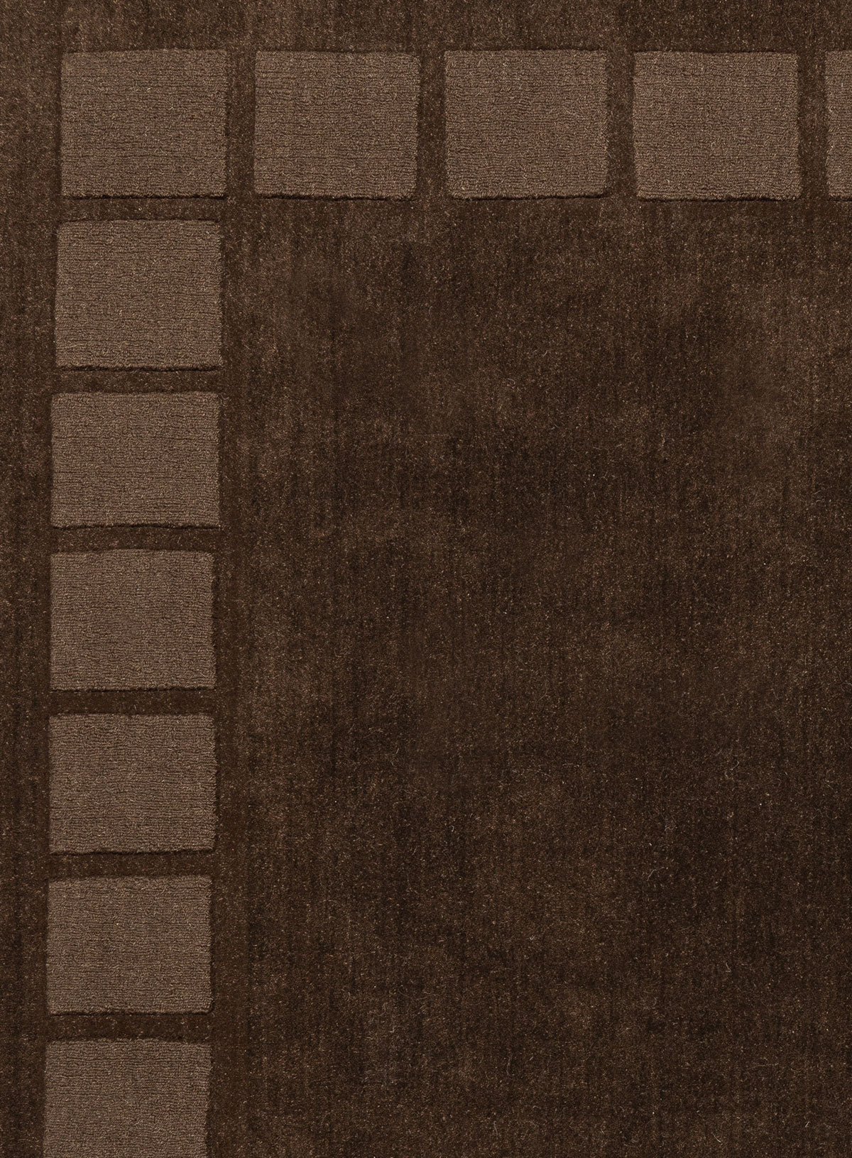 Alarca Chocolate Handloom Geometric Wool Rug