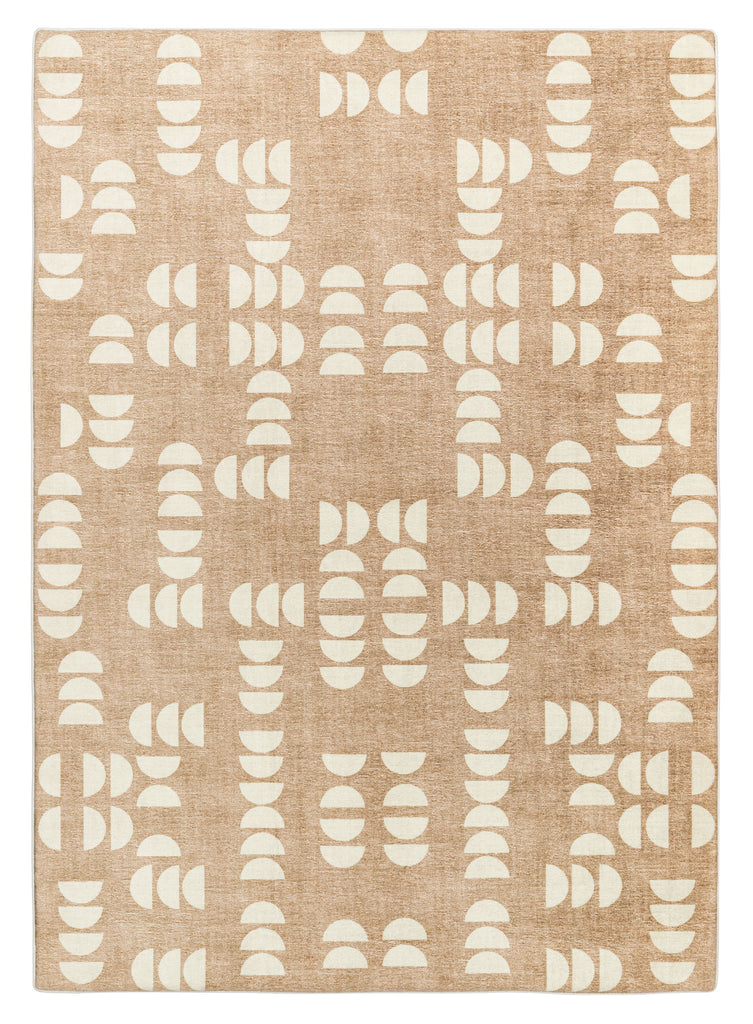 Alba Beige and Ivory Geometric Rollie Pollie Playmat
