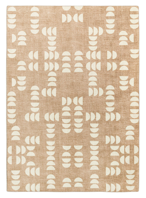 Alba Beige and Ivory Geometric Rollie Pollie Playmat