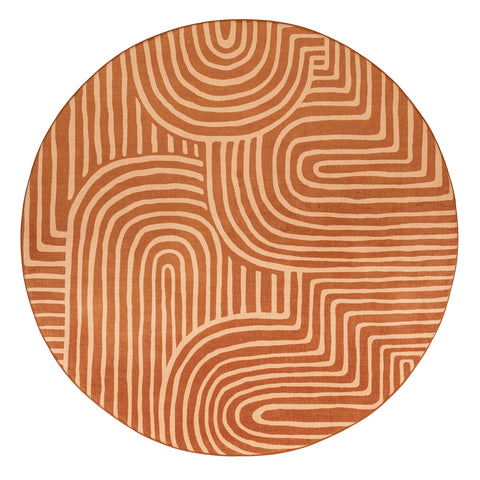 Alef Terracotta Abstract Rollie Pollie Round Playmat