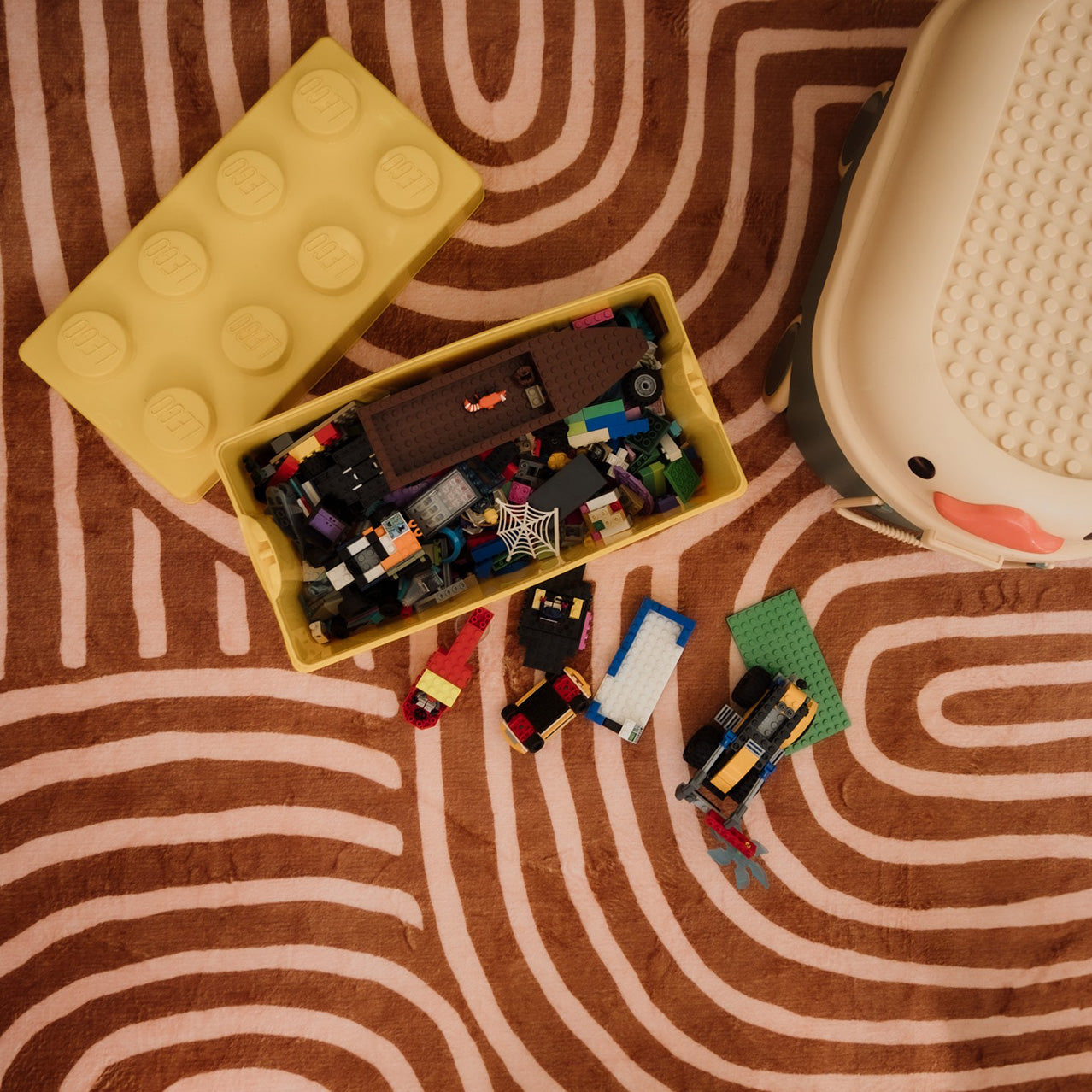 Alef Terracotta Abstract Rollie Pollie Round Playmat