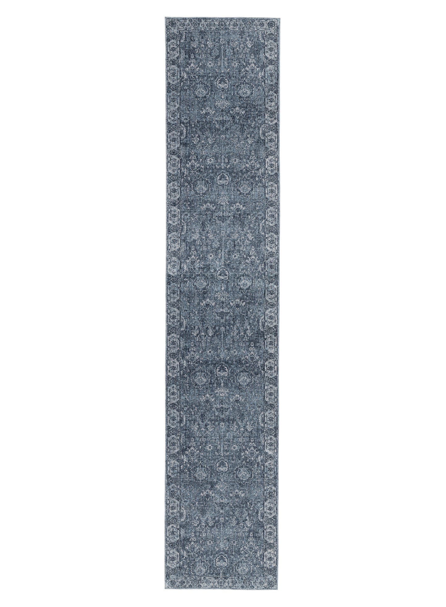 Alexis Tonal Distressed Blue Runner Rug
