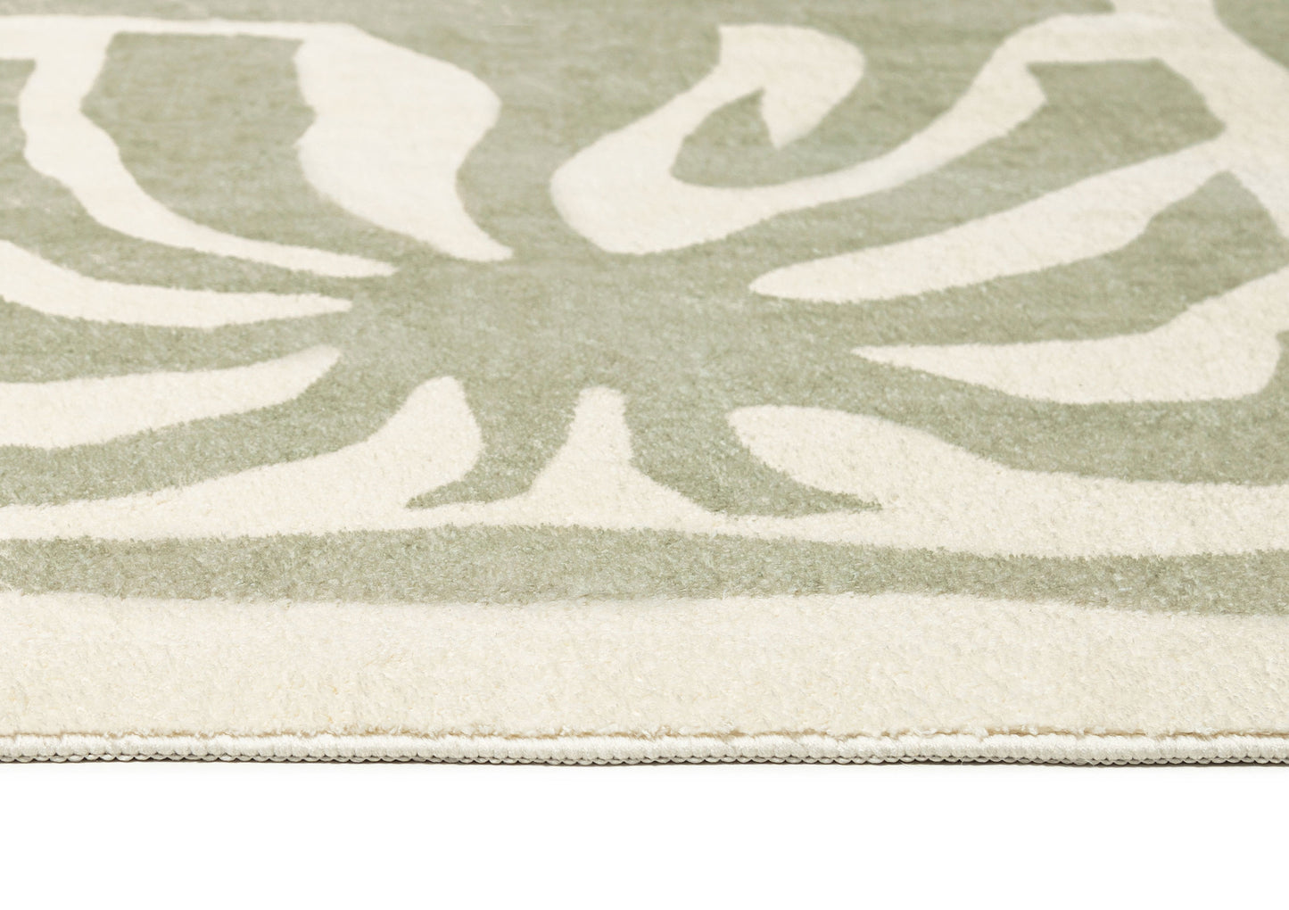 Alicia Sage Green Waves and Palms Washable Rug