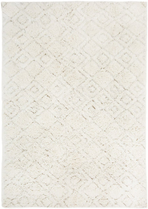 Alina Diamond Pattern Berber Wool Shag Rug