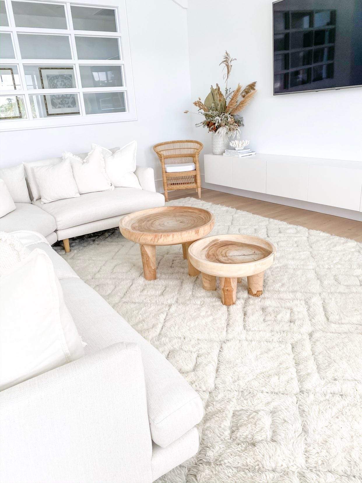 Alina Diamond Pattern Berber Wool Shag Rug