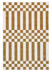 Alula Brown and White Checkered and Striped Rug