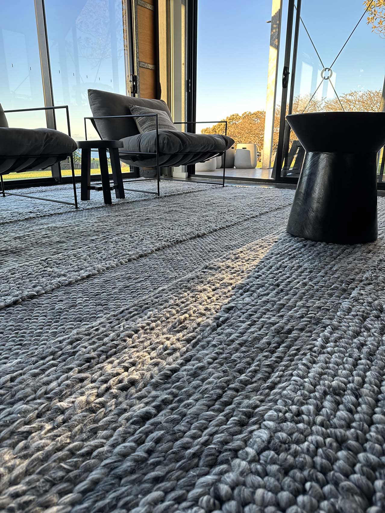 Amalie Grey Braided and Looped Rug