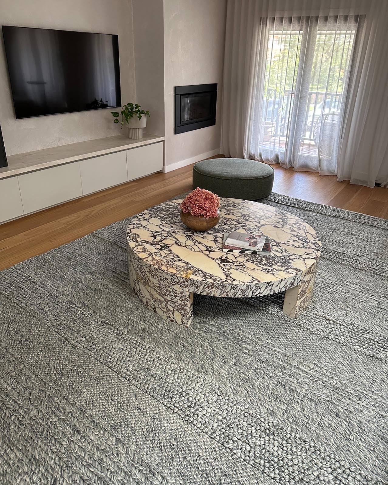 Amalie Grey Braided and Looped Rug