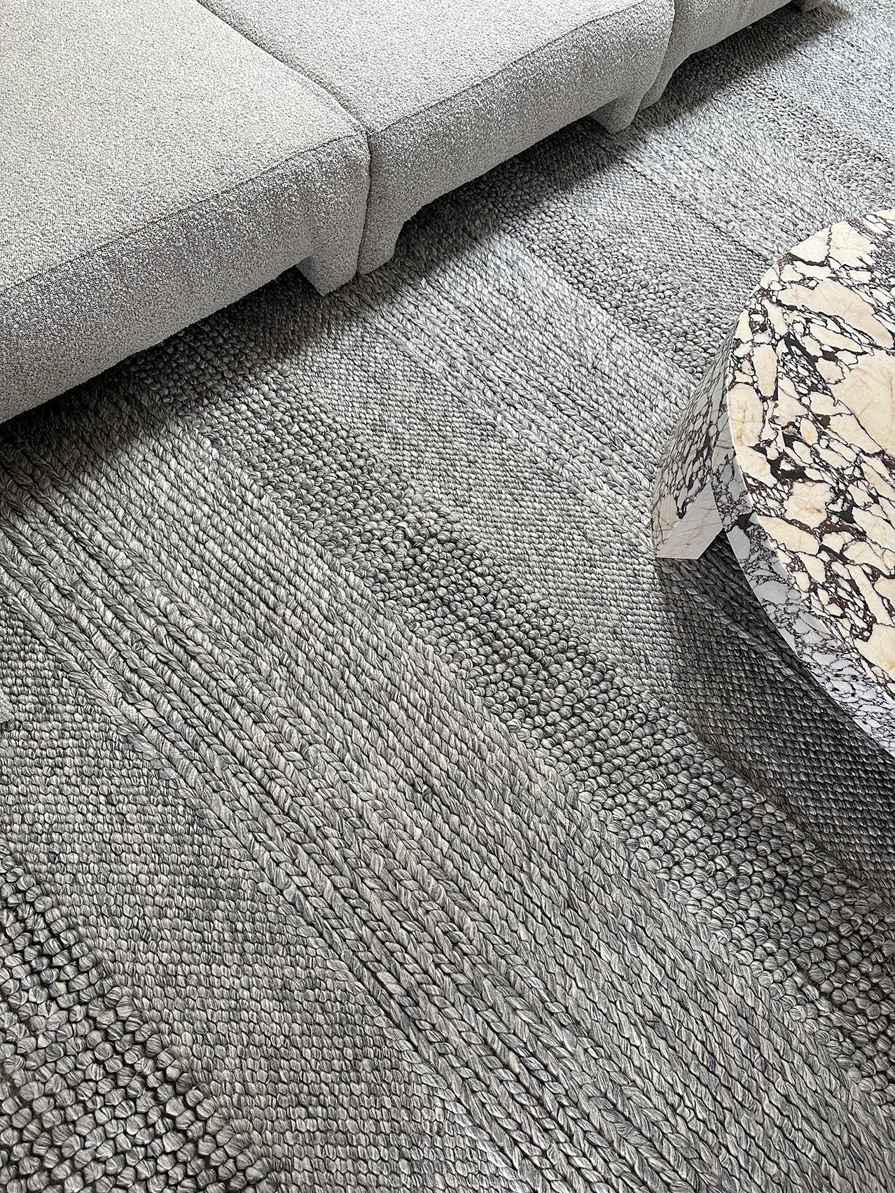 Amalie Grey Braided and Looped Rug