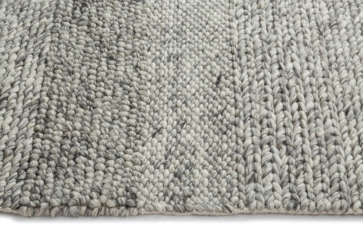 Amalie Marbled Grey Braided and Looped Rug