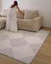 Anastasia Grey Cream Checkered Washable Rug