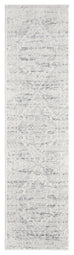 Andra Grey and Ivory Traditional Distressed Runner Rug