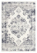 Ansa Navy Blue and Ivory Traditional Medallion Rug