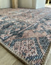 Anyel Brown and Blue Traditional Distressed Washable Rug