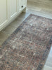 Anyel Brown and Blue Traditional Distressed Washable Runner Rug