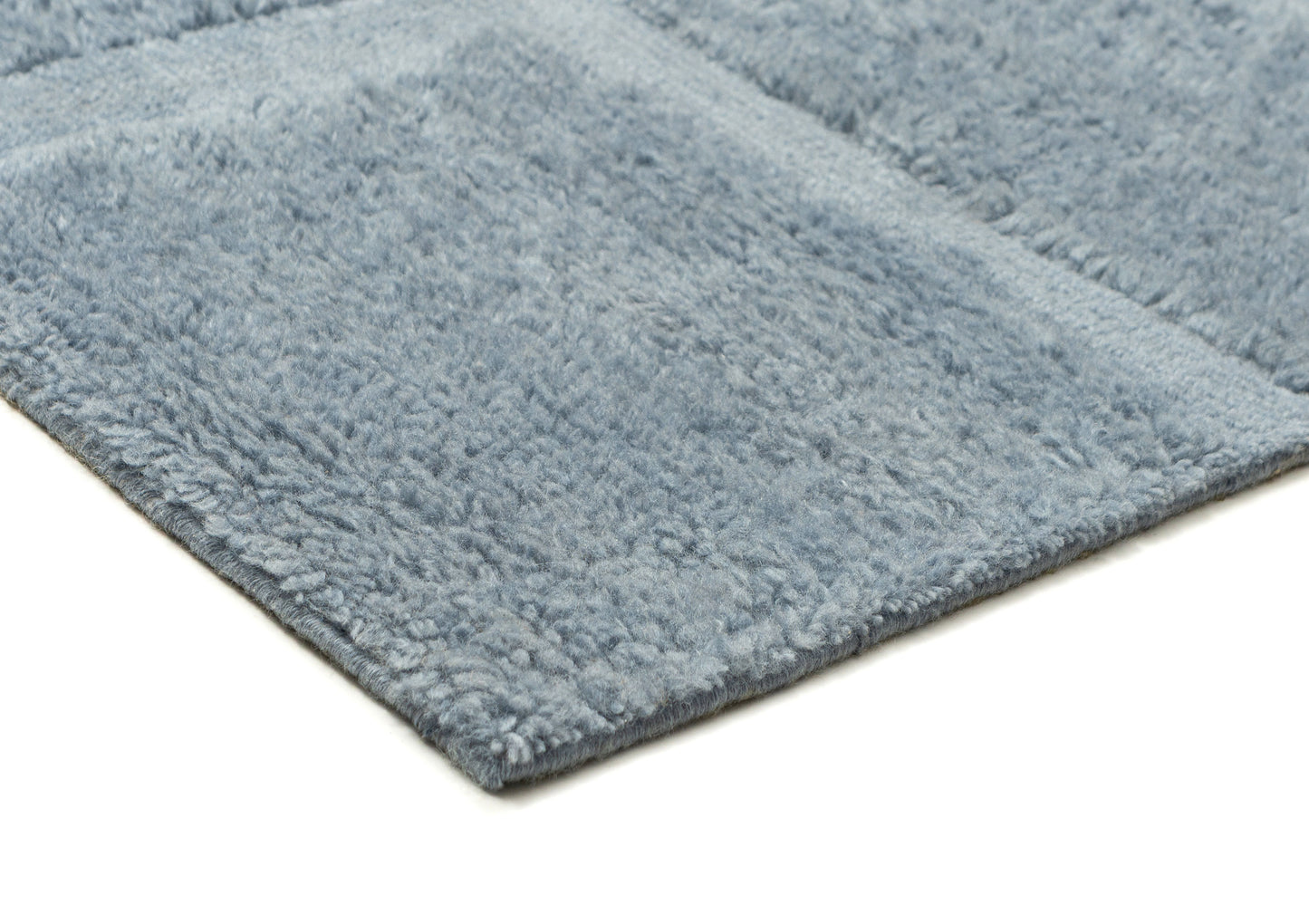 Araminta Blue Geometric Wool Shag Rug