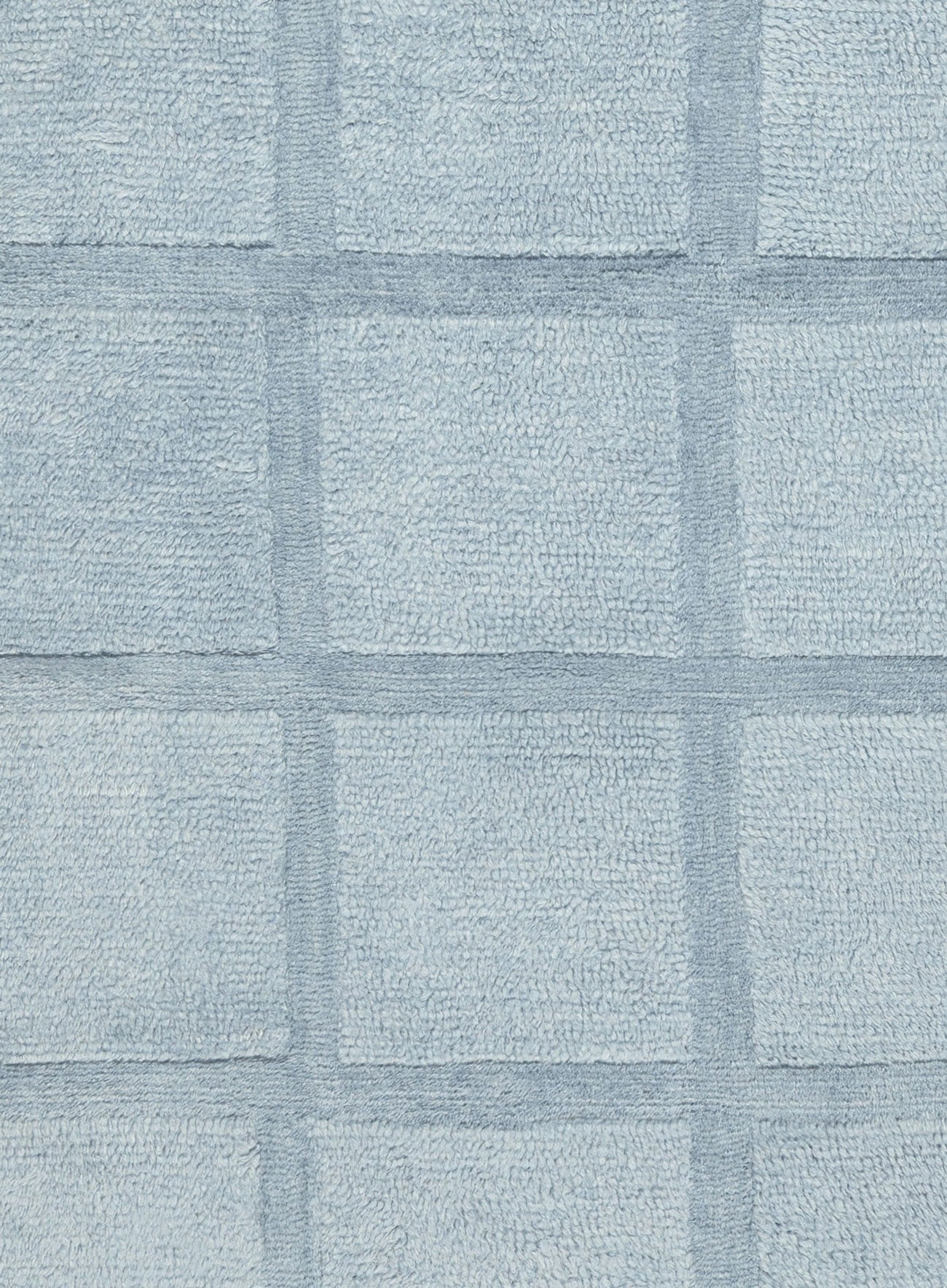 Araminta Blue Geometric Wool Shag Rug