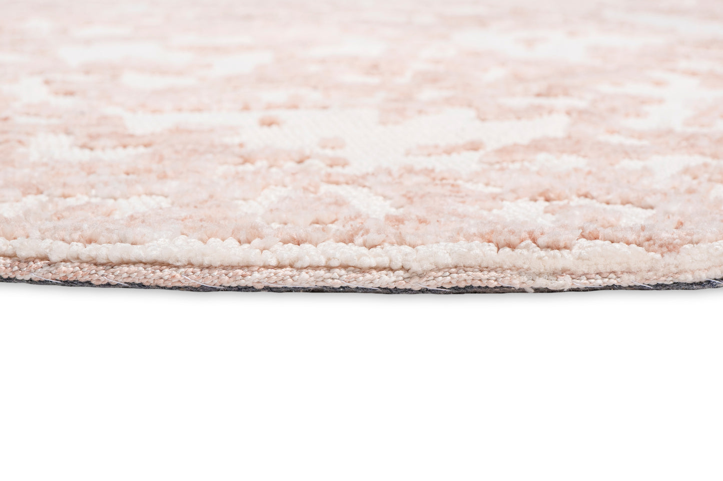 Aria Pink and Ivory Floral Transitional Round Rug