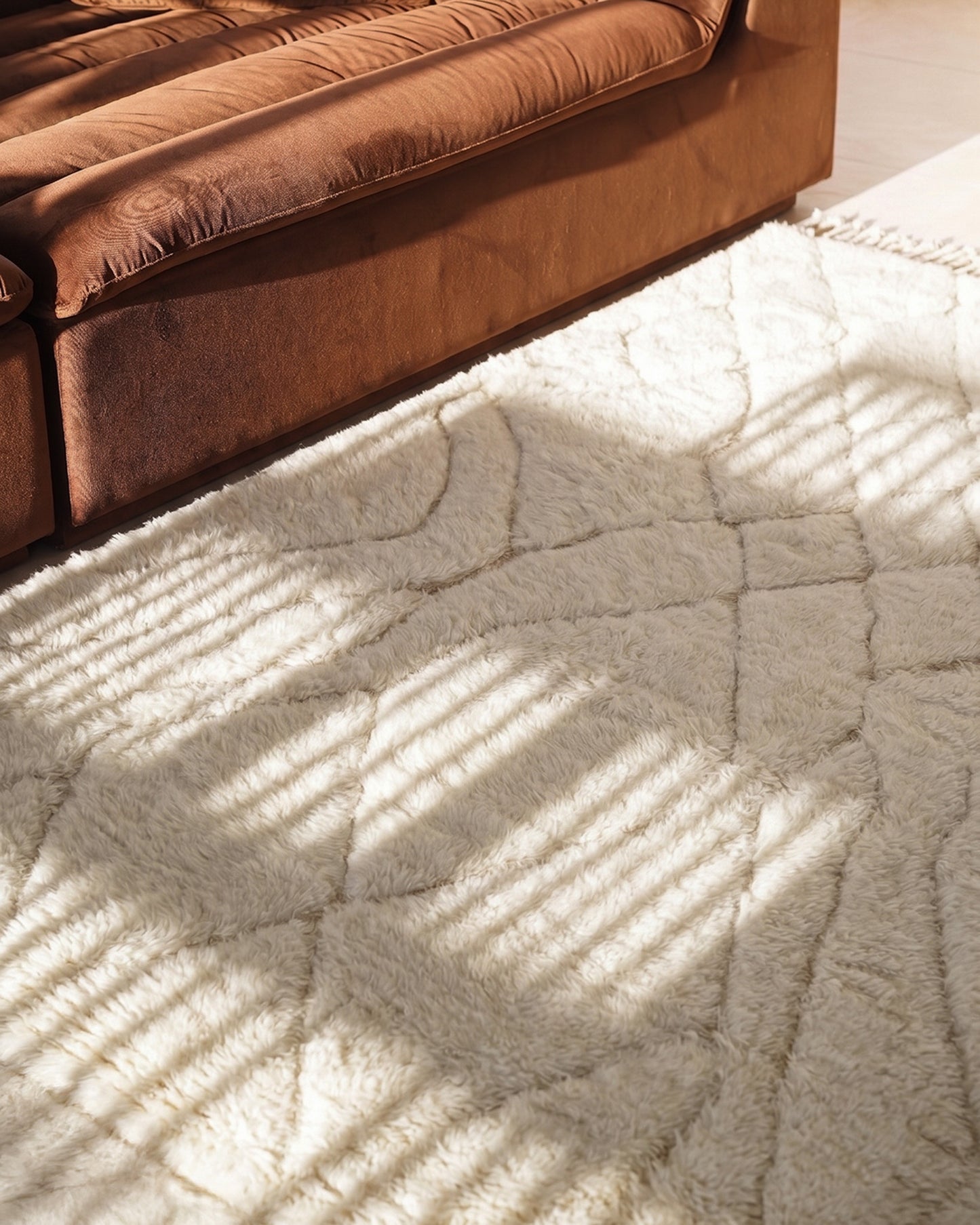 Ashanti Tribal Pattern Berber Wool Shag Rug