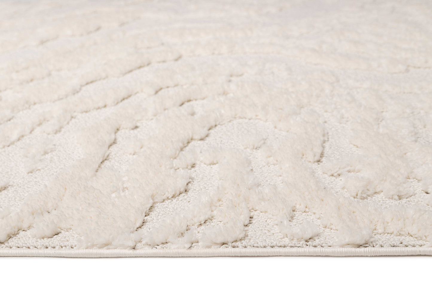 Aurora Ivory Cream Abstract Textured Rug