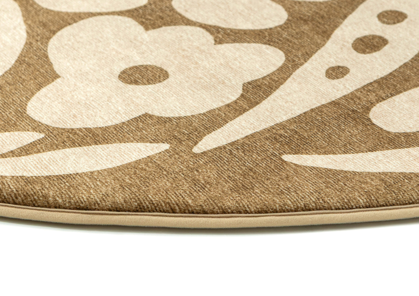 Bess Khaki and Brown Floral Rollie Pollie Round Playmat