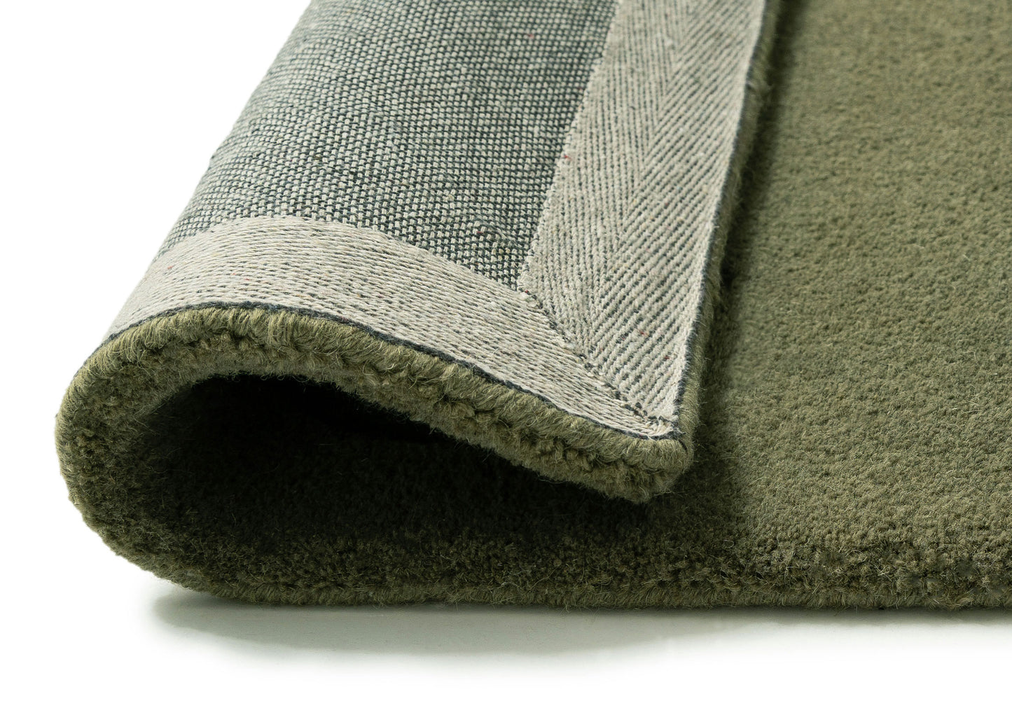 Betania Olive Green Carved Wool Rug