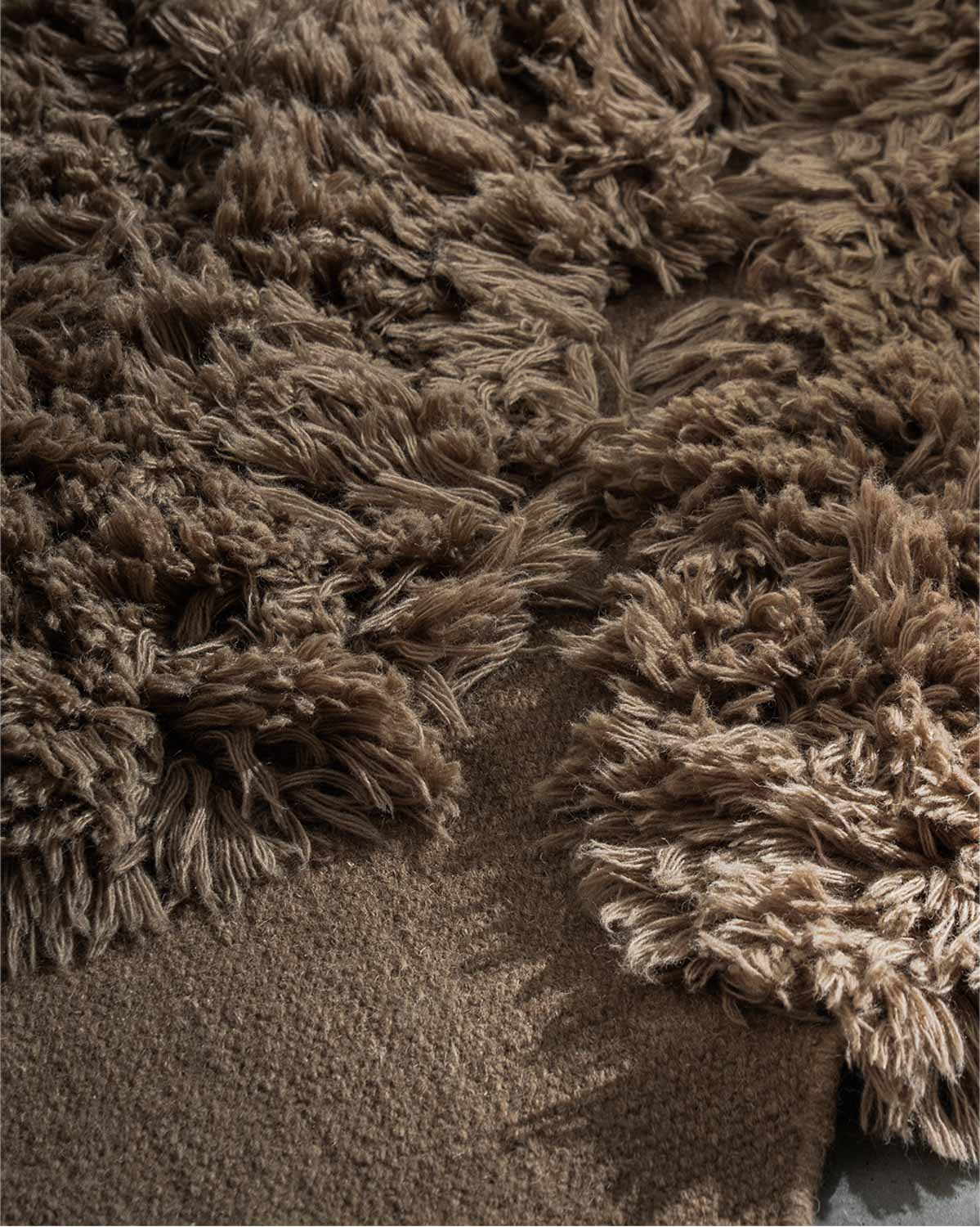 Bethany Chocolate Sculptural Wool Shag Rug