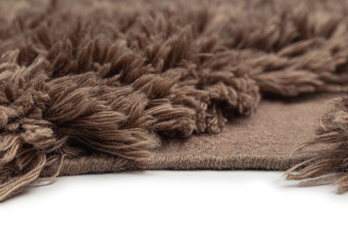 Bethany Chocolate Sculptural Wool Shag Rug