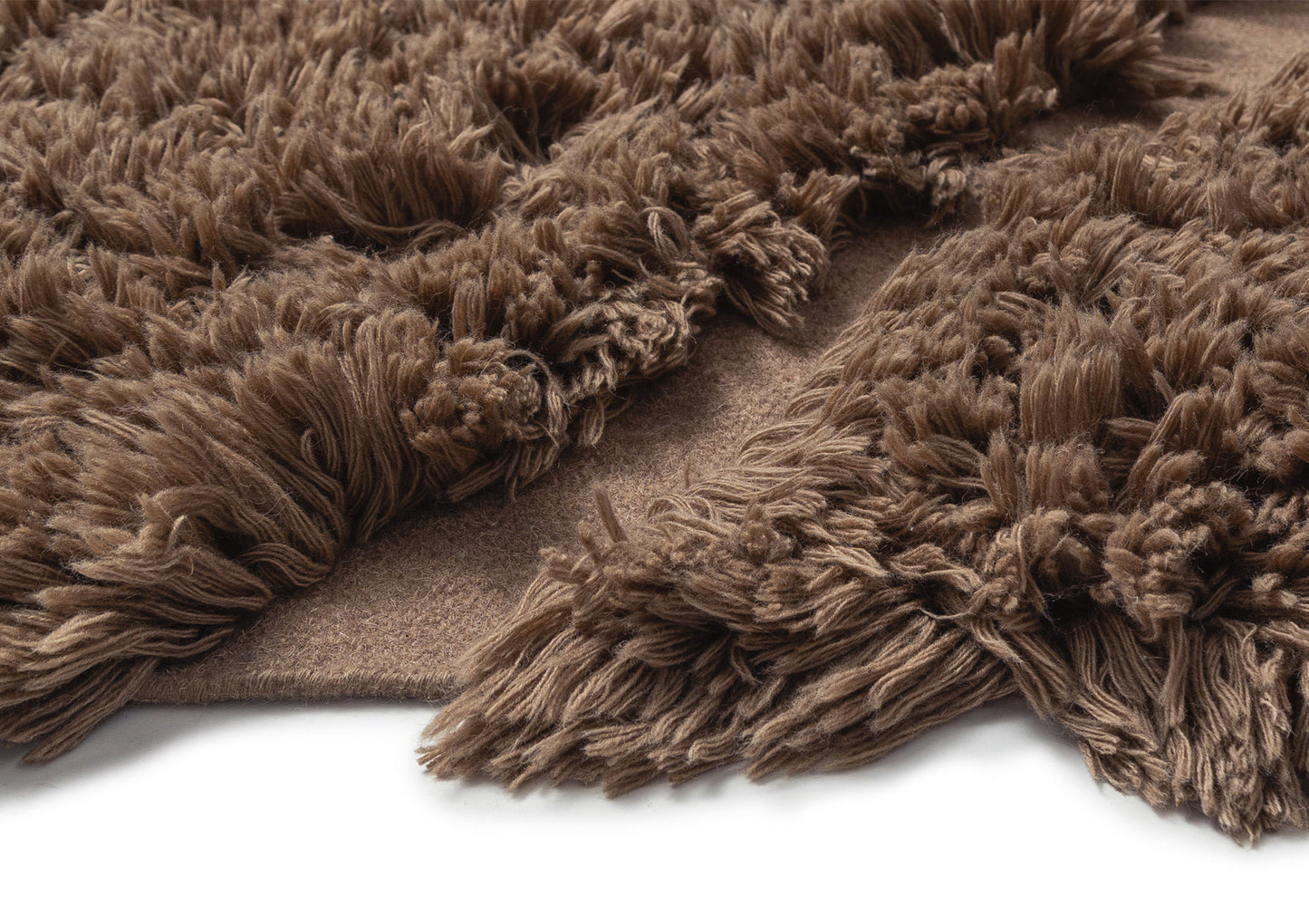 Bethany Chocolate Sculptural Wool Shag Rug